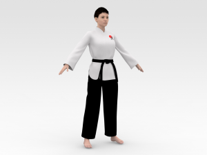 Karate Girl Model 3D