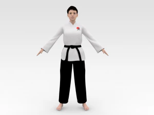 Karate Girl 3D Model