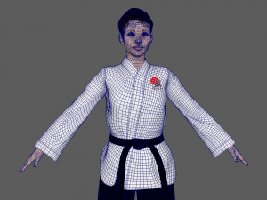 Karate Girl Model 3D