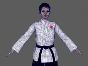 Karate Girl 3D Model