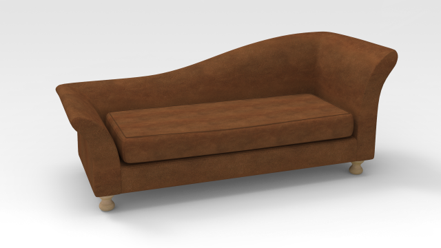 Lounge Sofa-Brown fabric 3D Модель .c4d .max .obj .3ds .fbx .stl .blend 