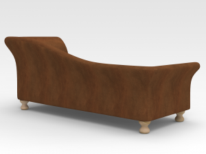 Lounge Sofa-Brown fabric 3D Модель