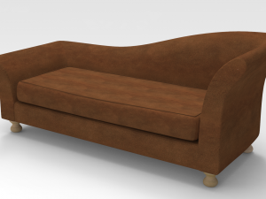 Lounge Sofa-Brown fabric 3D Модель