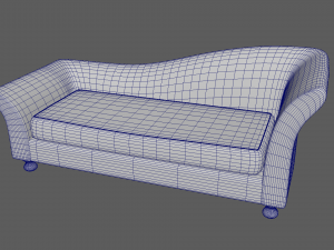 Lounge Sofa-Brown fabric 3D Модель