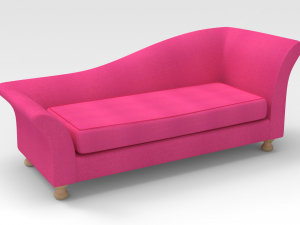 Lounge Sofa-Pink fabric 3Dモデル