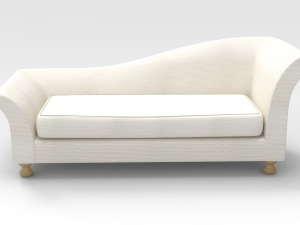 Lounge Sofa-White fabric Modelo 3D