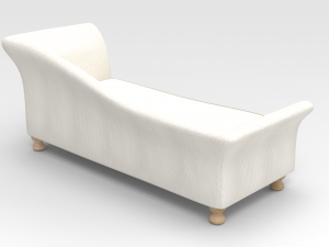 Lounge Sofa-White fabric Modelo 3D