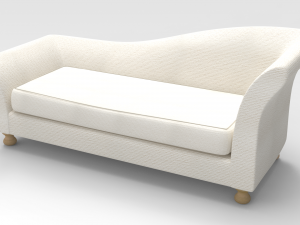 Lounge Sofa-White fabric Modelo 3D