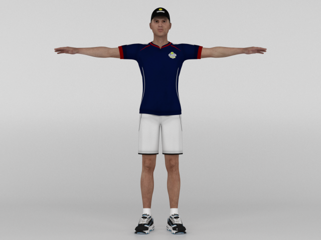 Male Tennis Player 3D Model .c4d .max .obj .3ds .fbx .stl .blend 
