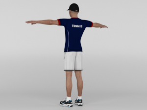 Male Tennis Player 3D Model