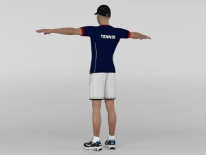 Male Tennis Player 3D Model