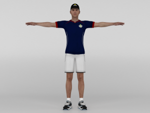 Male Tennis Player 3D Model