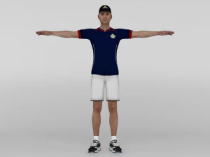 Male Tennis Player 3D Model