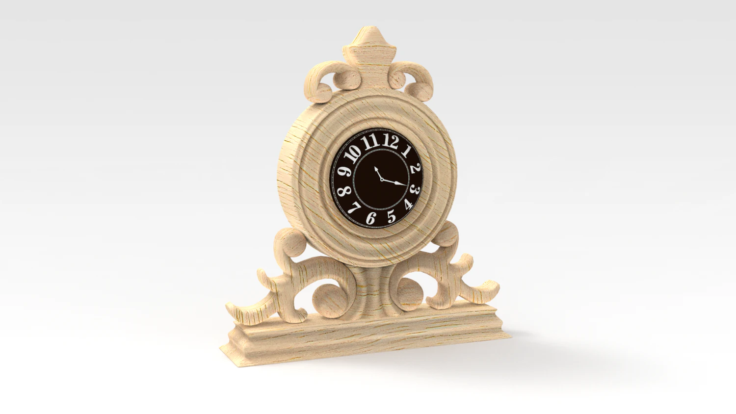 Mantle Clock 3D Model .c4d .max .obj .3ds .fbx .stl .blend 