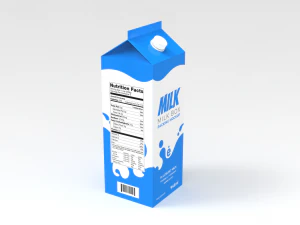 Картонная коробка для молока 3D Модель