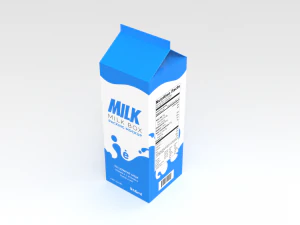 Картонная коробка для молока 3D Модель
