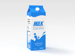 Картонная коробка для молока 3D Модель