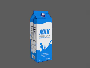 Картонная коробка для молока 3D Модель