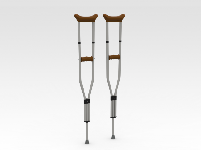 Aluminium Crutches Modelo 3D .c4d .max .obj .3ds .fbx .stl .blend 