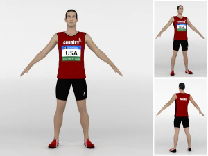 运动员赛跑 3D 模型