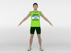 Sportler-L&auml;ufer 3D Modell