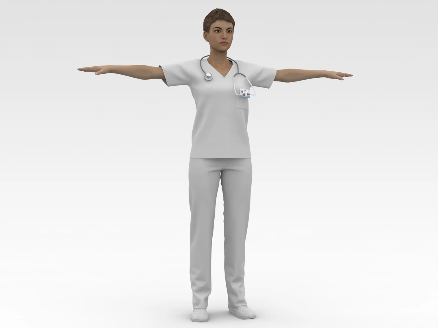 Nurse 3D Model .c4d .max .obj .3ds .fbx .stl .blend