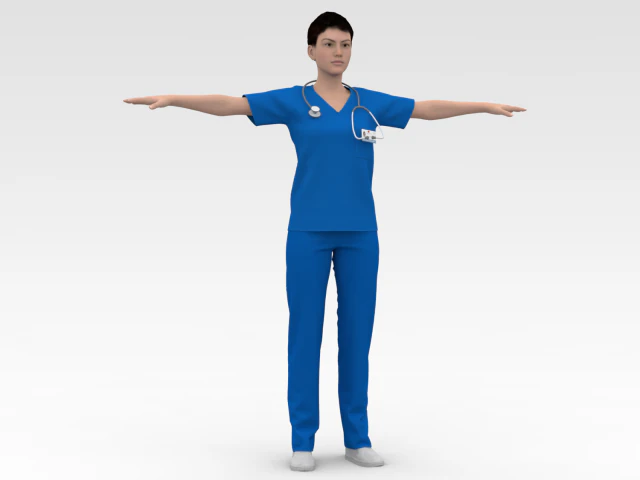 护士 3D 模型 .c4d .max .obj .3ds .fbx .stl .blend 