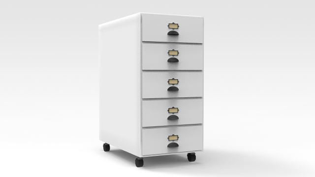 Office Drawers 3D Model .c4d .max .obj .3ds .fbx .stl .blend 
