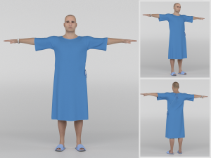 Patient with Blue gown 3D Model