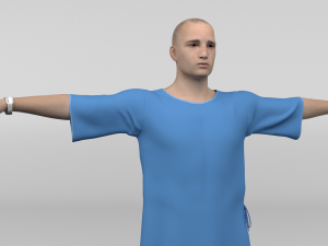 Patient with Blue gown Modèle 3D