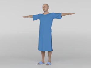 Patient with Blue gown 3D Model