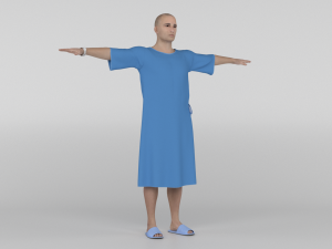 Patient with Blue gown Modèle 3D