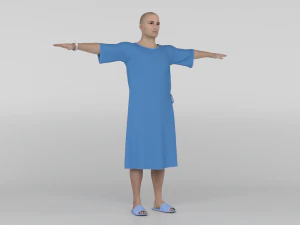 Patient with Blue gown 3D Model