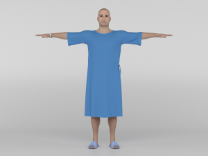 Patient with Blue gown Modèle 3D