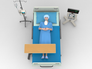 Patient in Bed - Blue gown Model 3D