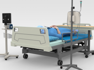 Patient in Bed - Blue gown Model 3D