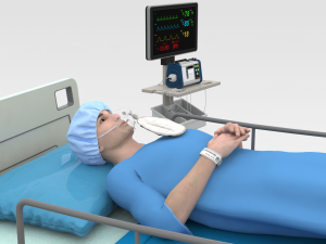 Patient in Bed - Blue gown Model 3D