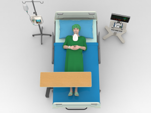 Patient in Bed - Green Gown Modèle 3D