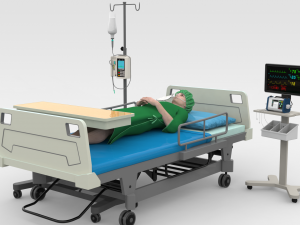 Patient in Bed - Green Gown Modèle 3D