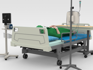 Patient in Bed - Green Gown Modèle 3D