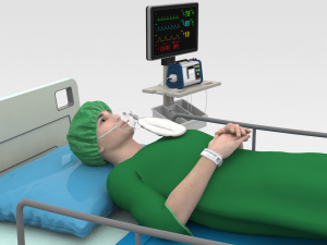 Patient in Bed - Green Gown Modèle 3D