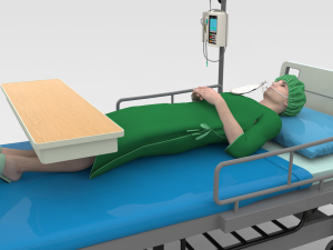 Patient in Bed - Green Gown Modèle 3D