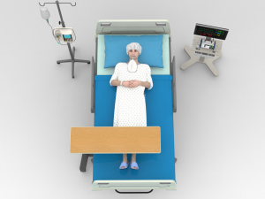 Patient in Bed - White Gown 3D मॉडल