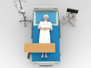 Patient in Bed - White Gown 3D Model