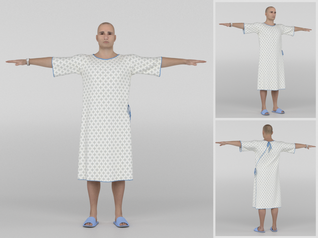 Patient with white gown Modèle 3D .c4d .max .obj .3ds .fbx .stl .blend 