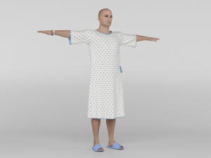 Patient with white gown Modèle 3D