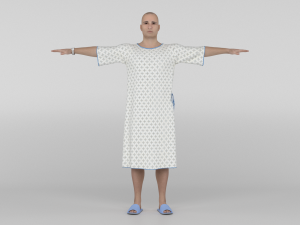 Patient with white gown Modèle 3D