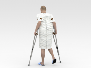 Patient with Crutches 3D 모델