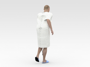 Patient with Forearm Crutch Model 3D