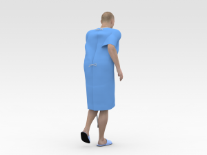 Patient with Forearm crutch 3D Model